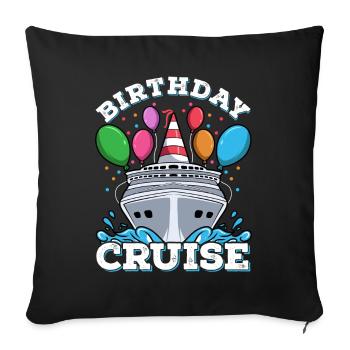 Croisière croisière anniversaire - Housse de coussin décorative 45 x 45 cm - noir - Devant