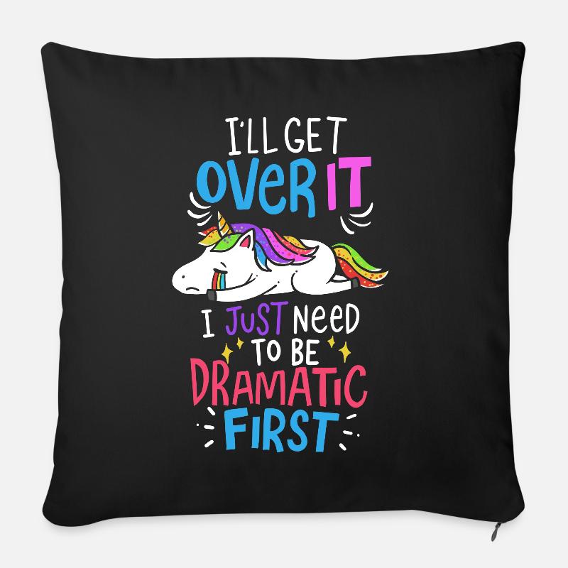 Unicorn Dramatic - Sofa pillowcase 17,3'' x 17,3'' (45 x 45 cm) - black