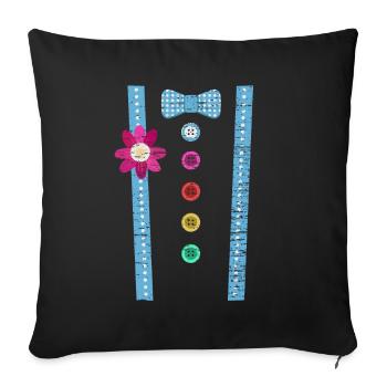 Costume de clown - Housse de coussin décorative 45 x 45 cm - noir - Devant