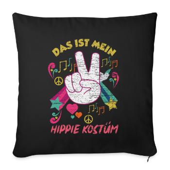 Hippie Kostüm Peace Musik Geschenk - Sofakissenbezug 45 x 45 cm - Schwarz - Vorne