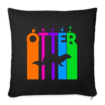 Otter Colored bubbles and bubbles - Sofa pillowcase 17,3'' x 17,3'' (45 x 45 cm) - black - Front