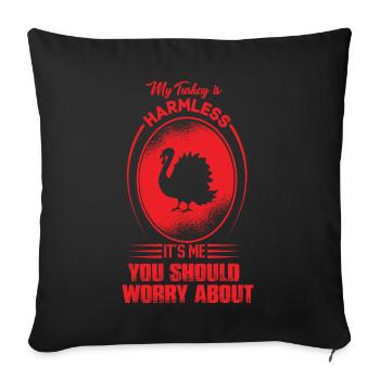 Turkey harmless animal - Sofa pillowcase 17,3'' x 17,3'' (45 x 45 cm) - black - Front