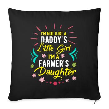 Fille d'agriculteurs - Housse de coussin décorative 45 x 45 cm - noir - Devant
