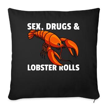 Homard homard écrevisse cancer crabe - Housse de coussin décorative 45 x 45 cm - noir - Devant