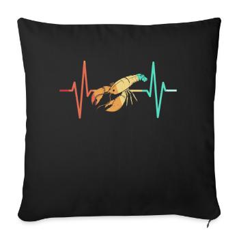 Homard homard écrevisse cancer crabe - Housse de coussin décorative 45 x 45 cm - noir - Devant
