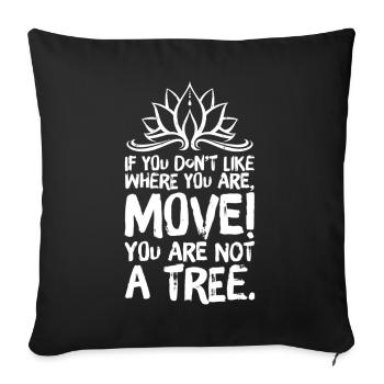 Yoga Méditation Spiritualité Arbre Blanc - Housse de coussin décorative 45 x 45 cm - noir - Devant