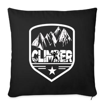 Escalade, escalade, escalade, alpinisme, alpinisme, alpinisme - Housse de coussin décorative 45 x 45 cm - noir - Devant