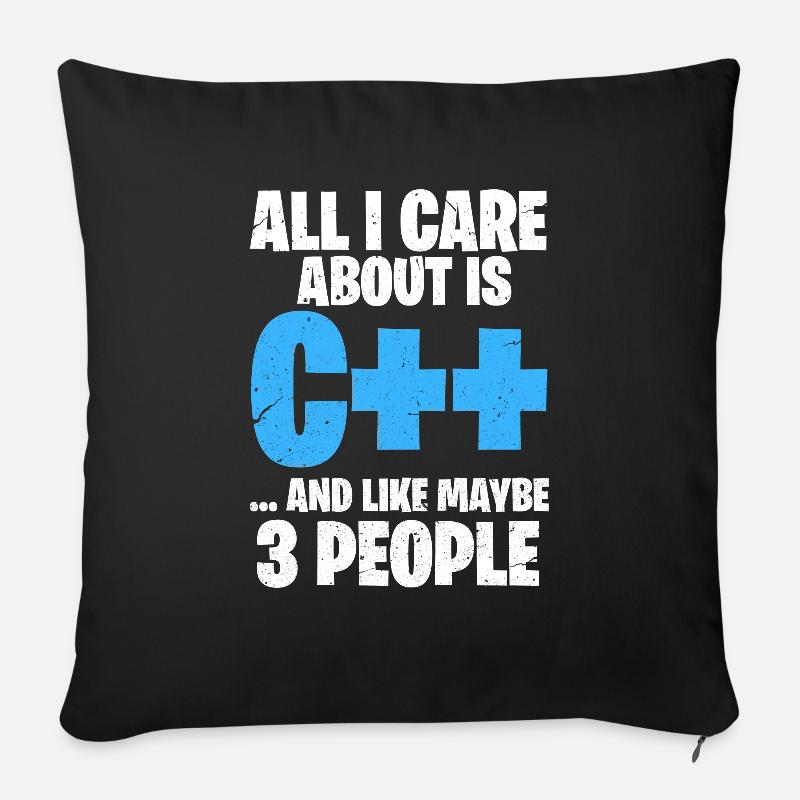 Programmierer C++ Code Coder Programmieren - Sofakissenbezug 45 x 45 cm - Schwarz