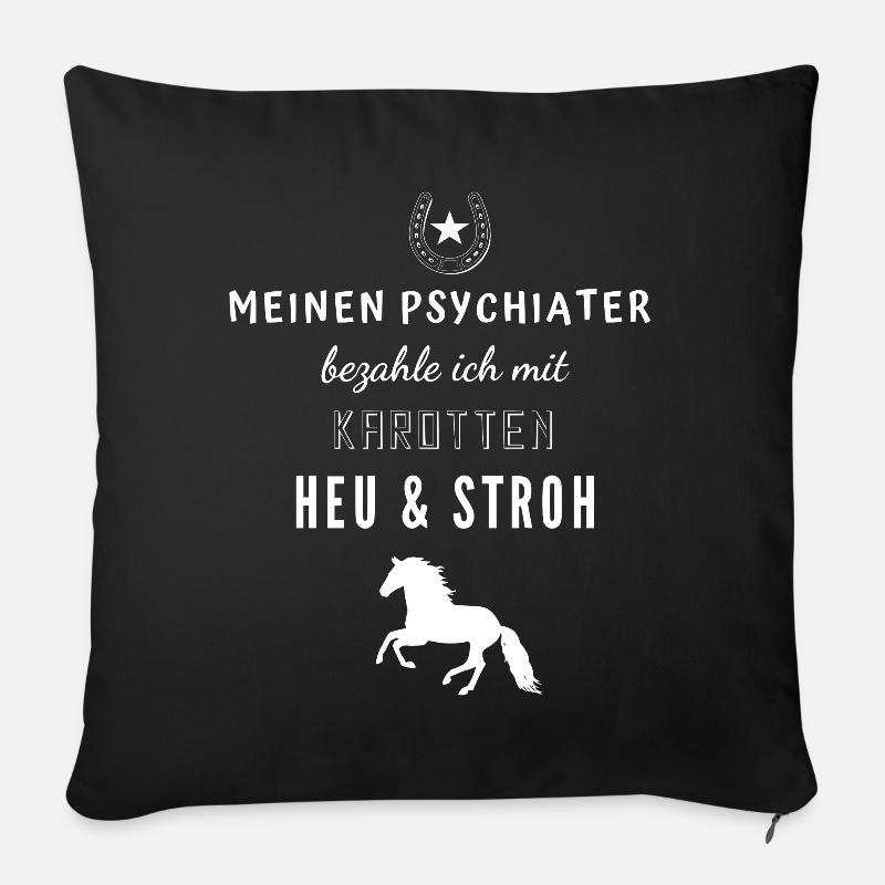 Pferdespruch - Sofakissenbezug 45 x 45 cm - Schwarz
