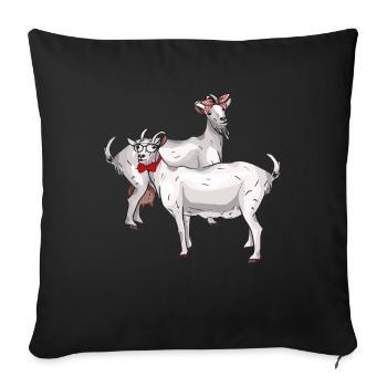 Chèvre chèvre bouc Bock Bergers Bauer Cadeau - Housse de coussin décorative 45 x 45 cm - noir - Devant