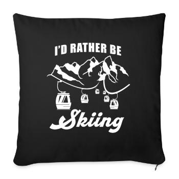 Ski Ski Snowboard Winter Snow Skiing Gift - Housse de coussin décorative 45 x 45 cm - noir - Devant