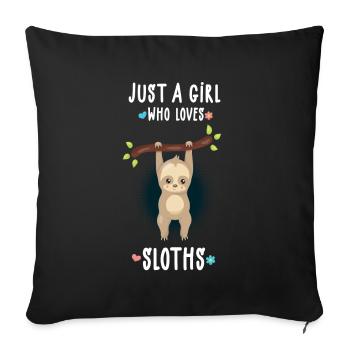 Fille paresseuse - Housse de coussin décorative 45 x 45 cm - noir - Devant