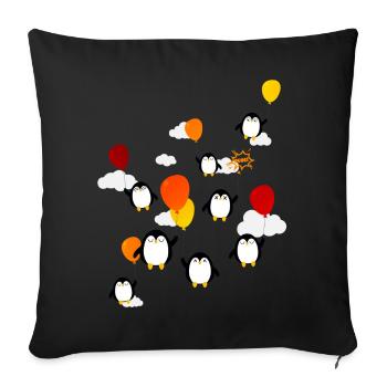 Pingouins (ballons) - Housse de coussin décorative 45 x 45 cm - noir - Devant