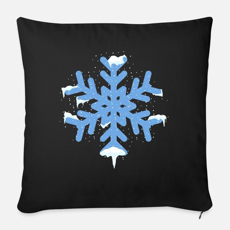 Snowflake Christmas Winter Snowflake Snow - Sofa pillowcase 17,3'' x 17,3'' (45 x 45 cm) - black