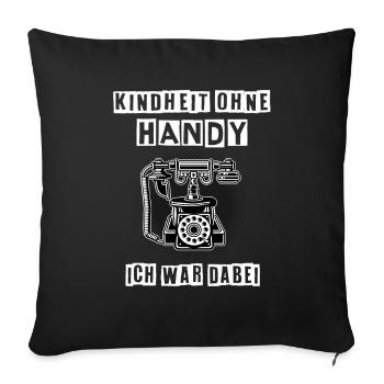 Enfance sans téléphone portable - cadeau de téléphone rétro - Housse de coussin décorative 45 x 45 cm - noir - Devant