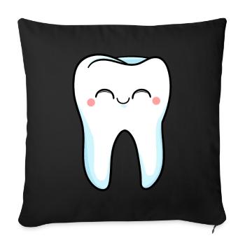 Laughing tooth - Sofa pillowcase 17,3'' x 17,3'' (45 x 45 cm) - black - Front
