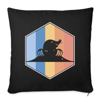 Mole retro and vintage hexagon - Sofa pillowcase 17,3'' x 17,3'' (45 x 45 cm) - black - Front