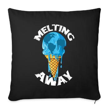 Our World Melting Away - Sofa pillowcase 17,3'' x 17,3'' (45 x 45 cm) - black - Front