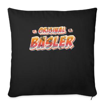 Basel Schweiz Basler - Sofakissenbezug 45 x 45 cm - Schwarz - Vorne