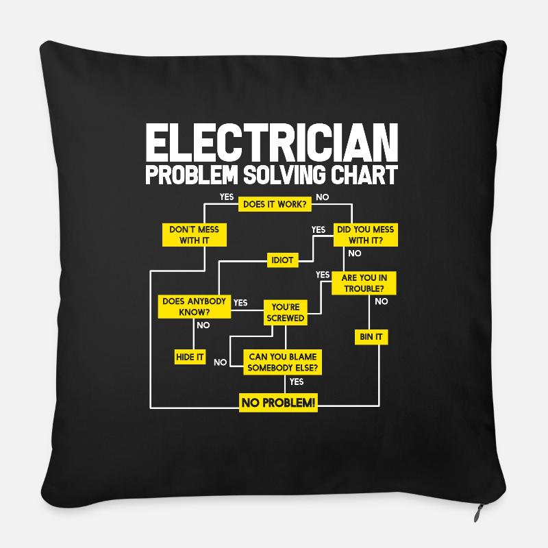 Elektriker Elektro Elektroniker Elektrisch Strom - Sofakissenbezug 45 x 45 cm - Schwarz
