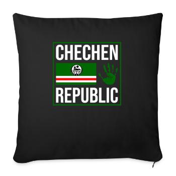 Chechen Republic, Strong Chechnya Flag, Chechnyan - Sofakissenbezug 45 x 45 cm - Schwarz - Vorne