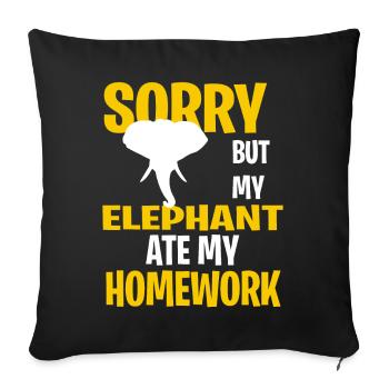 Funny Elephant Present Idea - Sofakissenbezug 45 x 45 cm - Schwarz - Vorne