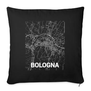 Bologna city map and streets - Sofa pillowcase 17,3'' x 17,3'' (45 x 45 cm) - black - Front
