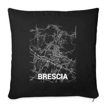 Plan de la ville de Brescia et rues - Housse de coussin décorative 45 x 45 cm - noir - Devant