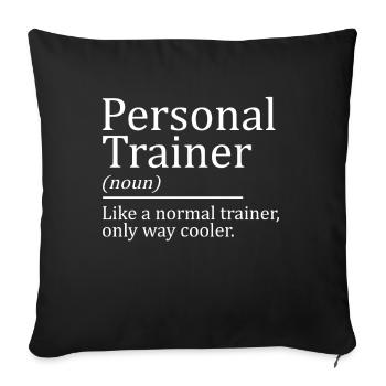 personal trainer - Sofa pillowcase 17,3'' x 17,3'' (45 x 45 cm) - black - Front