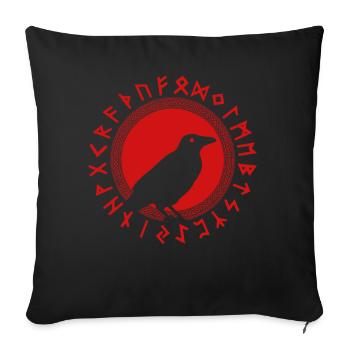 Viking raven mythology seer witch - Sofa pillowcase 17,3'' x 17,3'' (45 x 45 cm) - black - Front