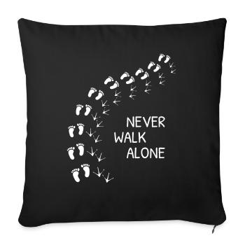 Never Walk Alone - Sofa pillowcase 17,3'' x 17,3'' (45 x 45 cm) - black - Front