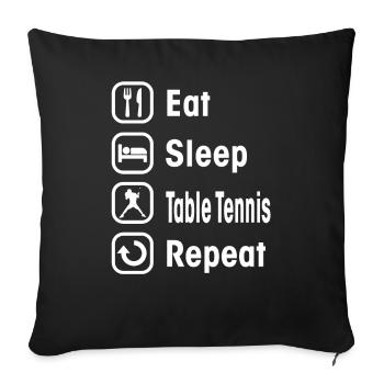 table tennis - Sofa pillowcase 17,3'' x 17,3'' (45 x 45 cm) - black - Front