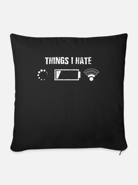 Nerd Hate Geschenk - Sofakissenbezug 45 x 45 cm - Schwarz