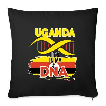 Uganda is in my DNA - Sofa pillowcase 17,3'' x 17,3'' (45 x 45 cm) - black - Front