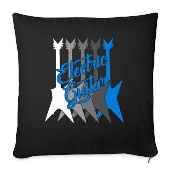 Joueur de guitare électrique - Housse de coussin décorative 45 x 45 cm - noir - Devant