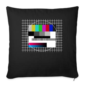 Modèle de test des années 90 télévision TV rétro - Housse de coussin décorative 45 x 45 cm - noir - Devant