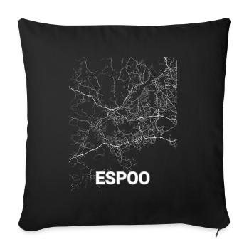Espoo Stadtplan und Straßen - Sofakissenbezug 45 x 45 cm - Schwarz - Vorne