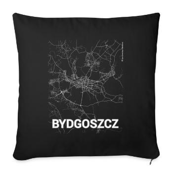 Bydgoszcz city map and streets - Sofa pillowcase 17,3'' x 17,3'' (45 x 45 cm) - black - Front