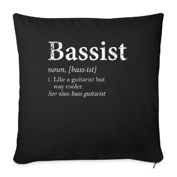 Bassiste - Housse de coussin décorative 45 x 45 cm - noir - Devant