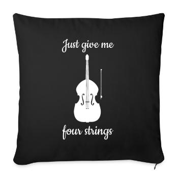 Contrabass - Sofa pillowcase 17,3'' x 17,3'' (45 x 45 cm) - black - Front