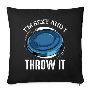 Frisbee - Sofa pillowcase 17,3'' x 17,3'' (45 x 45 cm) - black - Front