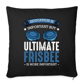 Frisbee - Sofa pillowcase 17,3'' x 17,3'' (45 x 45 cm) - black - Front