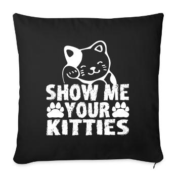 Cat cat lover cat cat lover kitty - Sofa pillowcase 17,3'' x 17,3'' (45 x 45 cm) - black - Front