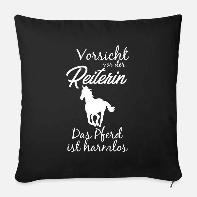 Reiten Pferdespruch - Sofakissenbezug 45 x 45 cm - Schwarz