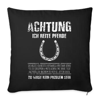 Pferdesprüche - Sofakissenbezug 45 x 45 cm - Schwarz - Vorne
