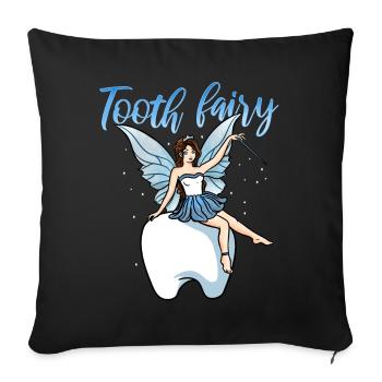 Dent fée dent fée - Housse de coussin décorative 45 x 45 cm - noir - Devant