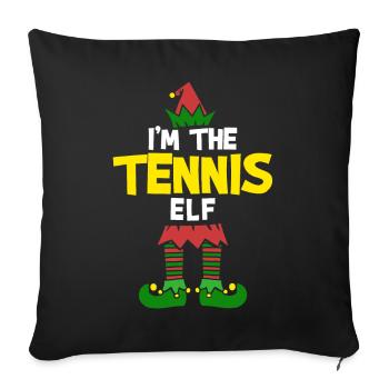 Christmas Tennis-Eleven - Sofa pillowcase 17,3'' x 17,3'' (45 x 45 cm) - black - Front