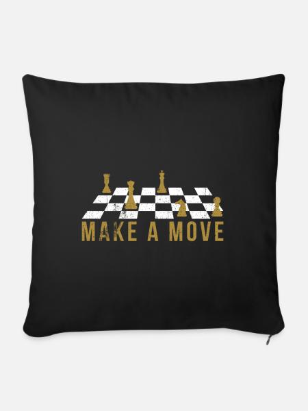 Schach - make a move - Sofakissenbezug 45 x 45 cm - Schwarz