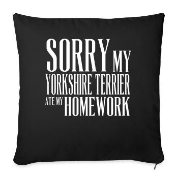 TERRIER DU YORKSHIRE - Housse de coussin décorative 45 x 45 cm - noir - Devant