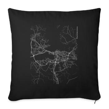 Minimal Tampere city map and streets - Sofa pillowcase 17,3'' x 17,3'' (45 x 45 cm) - black - Front
